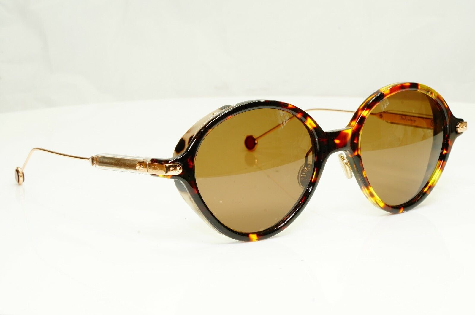 Authentic Dior Womens Sunglasses Round Umbrage Havana Brown N3 Gold 0X3TN