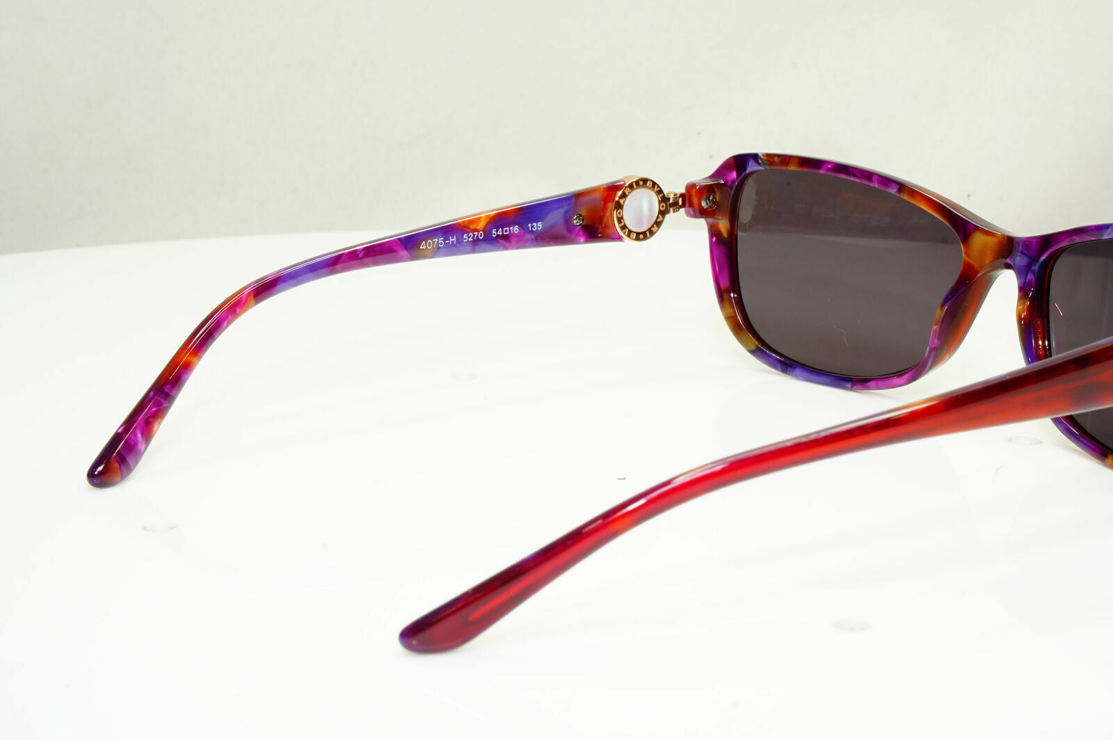 Bvlgari Pearl Gold Burgundy Sunglasses Bordo Rectangle Womens 4075 5270 30410
