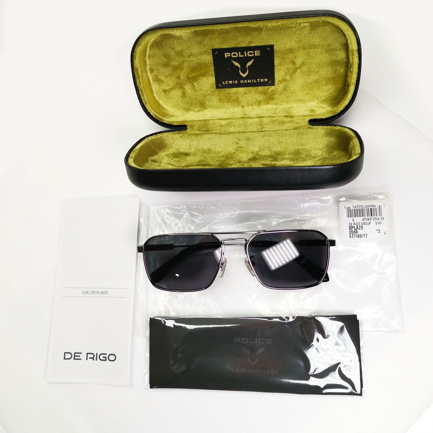 Police F1 Lewis Hamilton Sunglasses Black Gunmetal Grey Square SPL A23 COL 0568