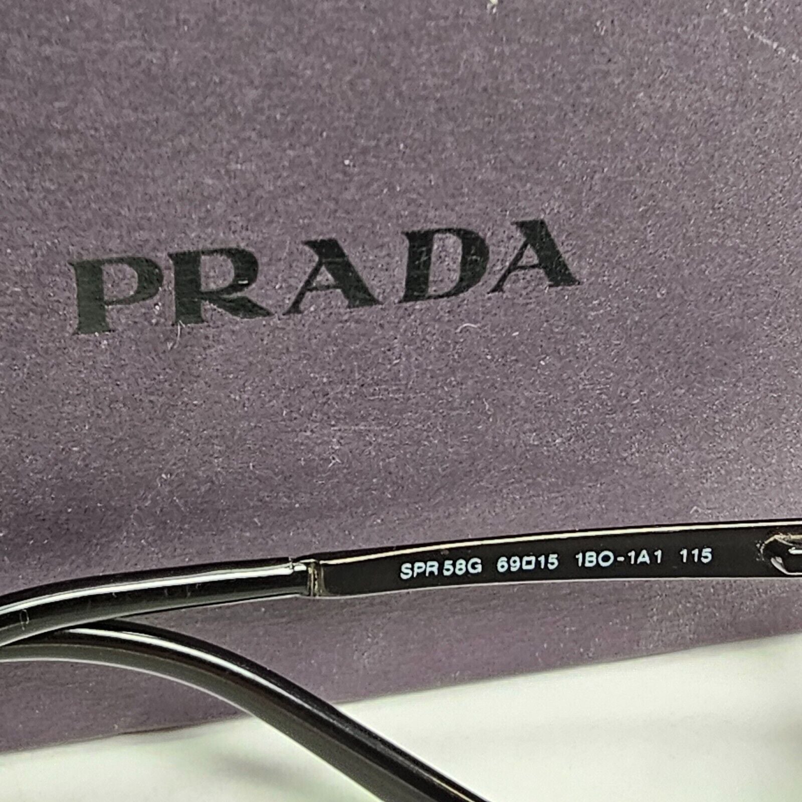 Prada Sunglasses 2006 Vintage Black Grey Wrap Metal PR58GS SPR 58G 1BO1A1 270324