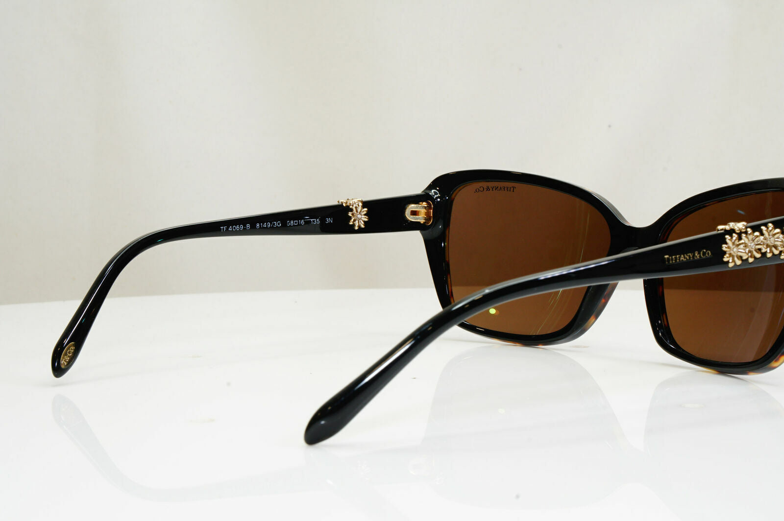 Authentic TIFFANY & CO Diamante Sunglasses GOLD FLOWERS TF 4069 8149/3G 26745