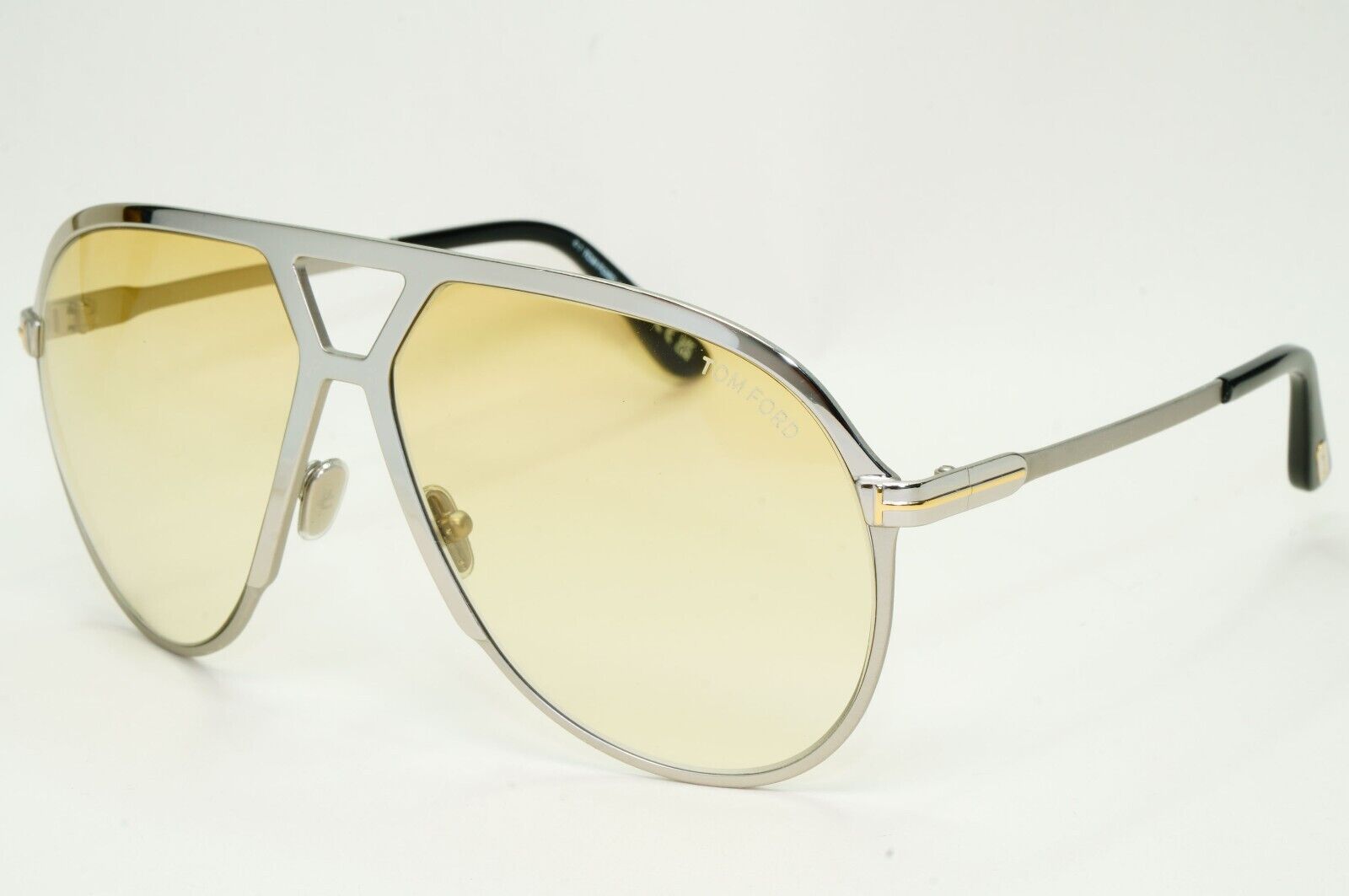 Tom Ford Sunglasses Xavier Silver Gold Yellow Unisex Large FT1060 TF 1060 16F