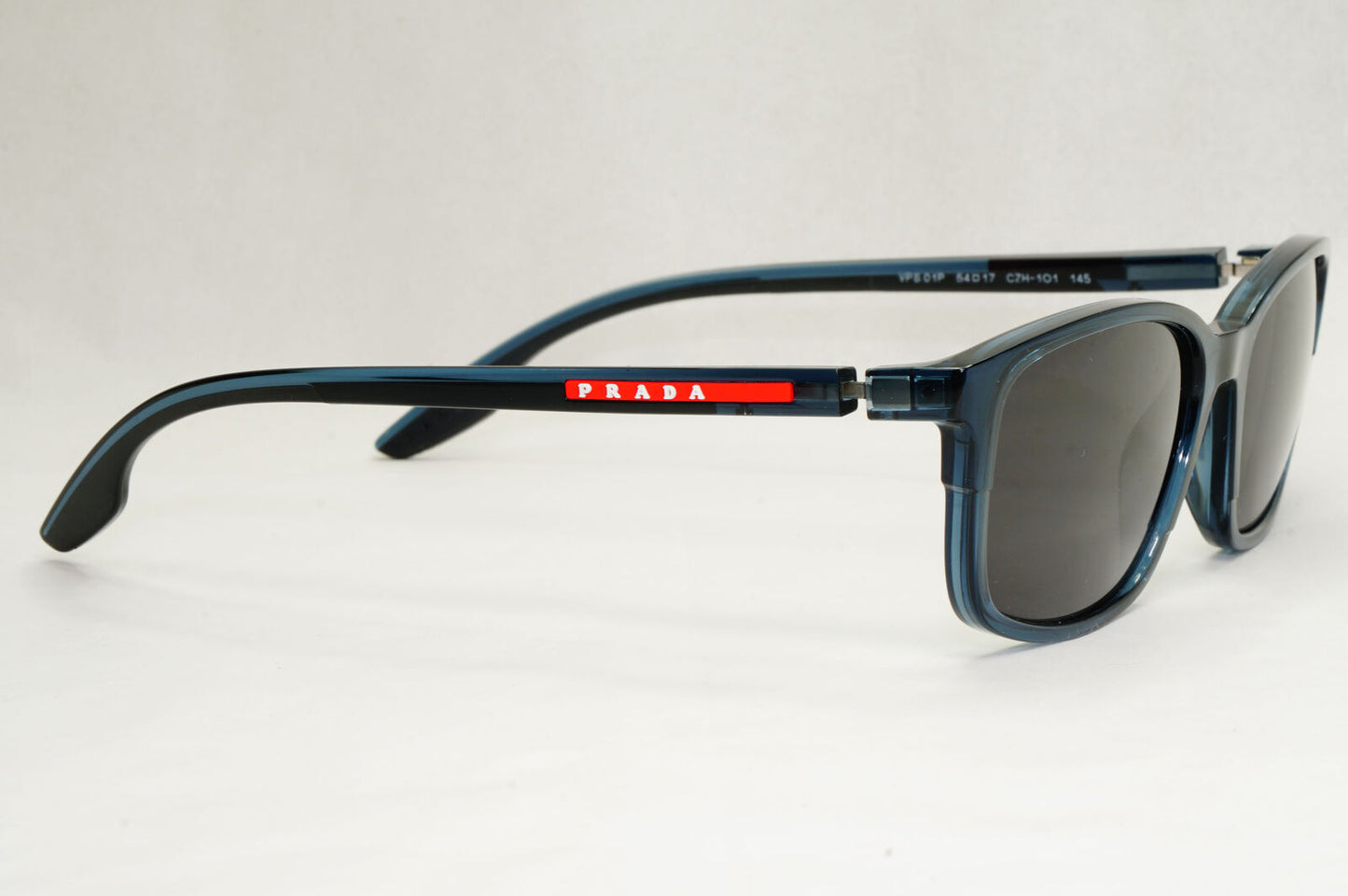Prada Sunglasses Blue Transparent Black Square PS01PV VPS 01P CZH-1O1 54mm