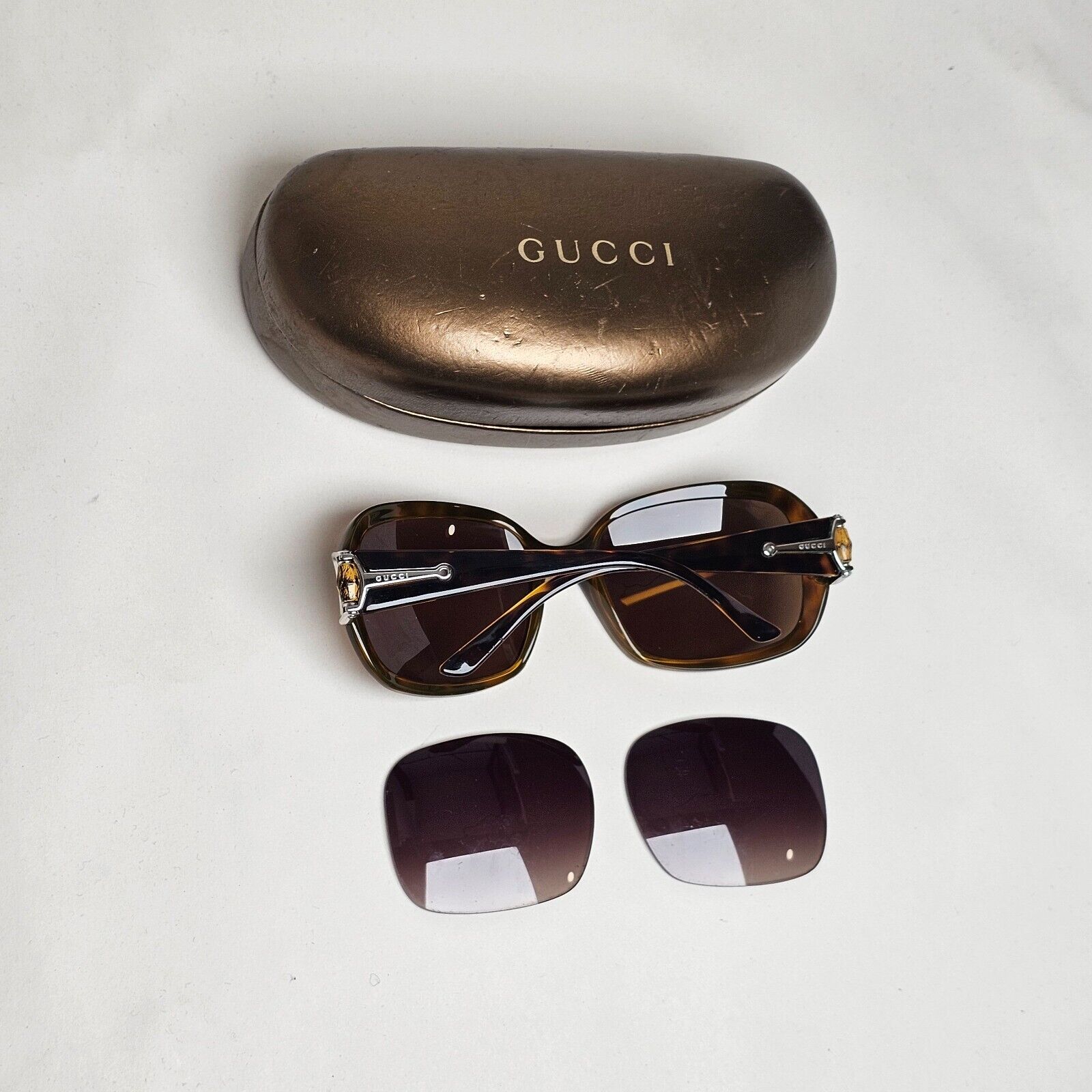 Gucci Sunglasses 2007 Vintage Brown Horsebit GG 3132/S 791CC 57mm 100225