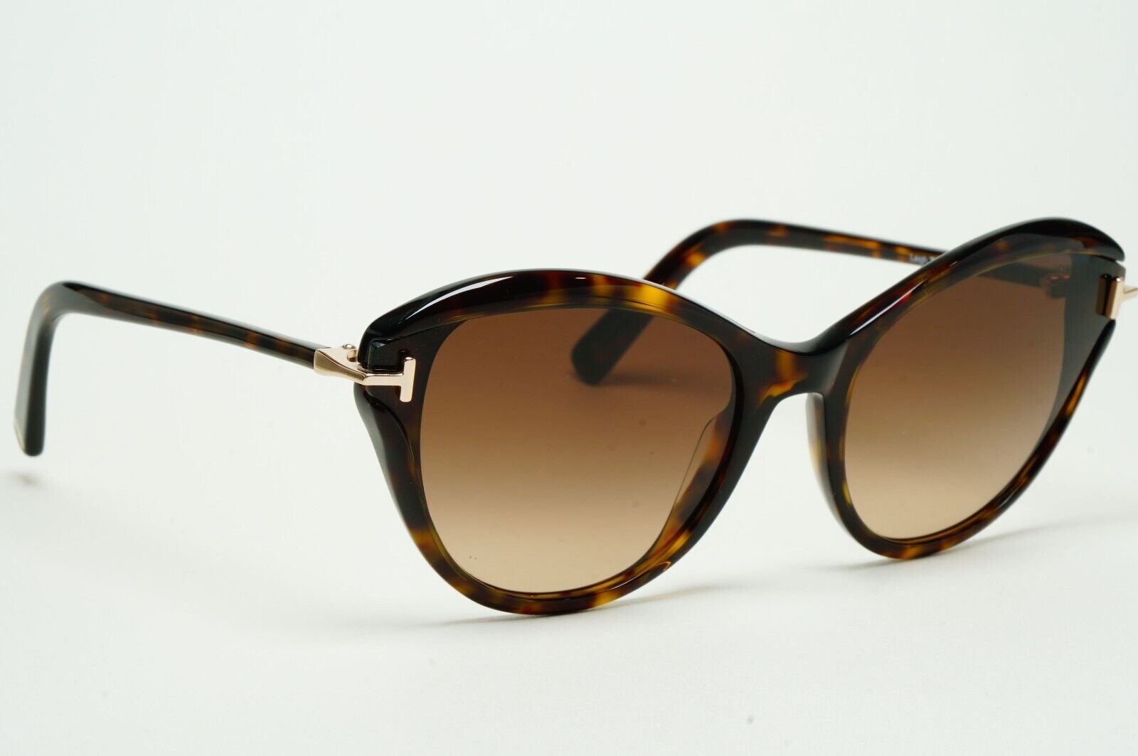 Tom Ford Sunglasses Leigh Brown Tortoiseshell Gradient Cat Eye FT0850 TF 850 52F