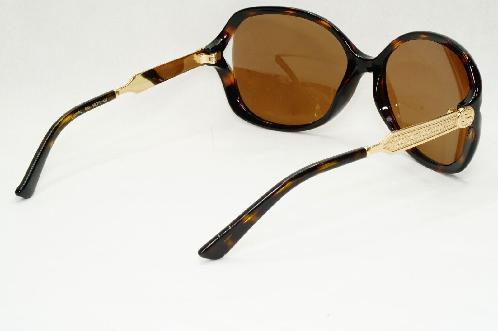 Gucci Sunglasses 2017 Gold Brown Tortoiseshell Square GG 0076S 003 60mm 051223