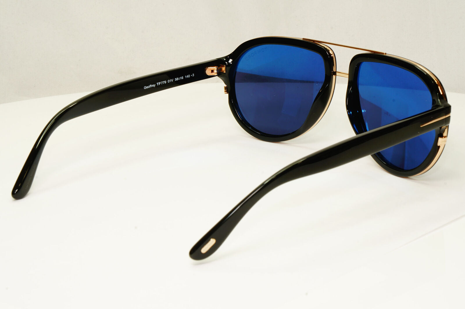Tom Ford Geoffrey Sunglasses Black Blue Gold Pilot Designer Mens TF 779 01V