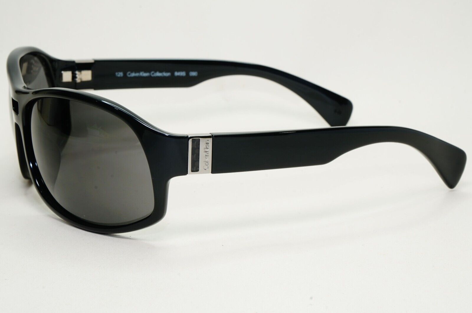 Calvin Klein Sunglasses 2005 Vintage Black Grey Wrap Retro 849S 090 121124