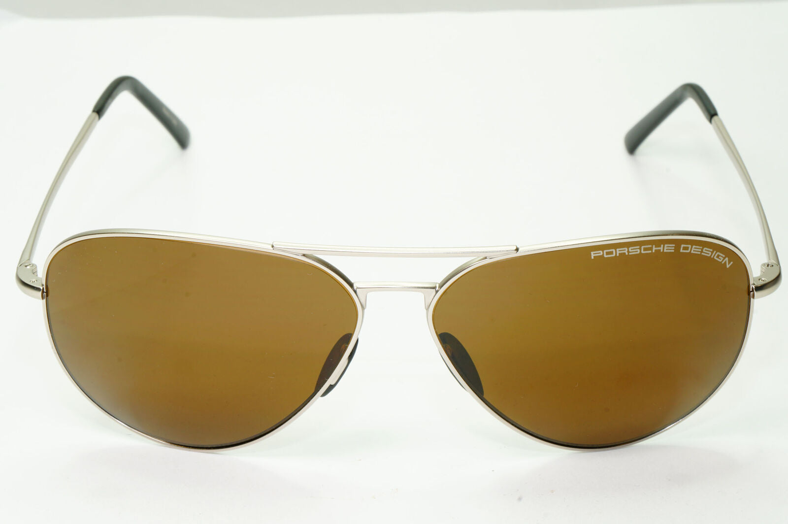 Porsche Design Polarised Sunglasses Brown Pilot Palladium Silver P8508 M 60mm