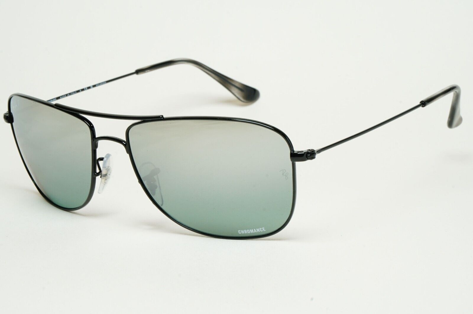 Ray-Ban Sunglasses Polarized Black Silver Chromance Mirror RB 3543 002/5L 59mm
