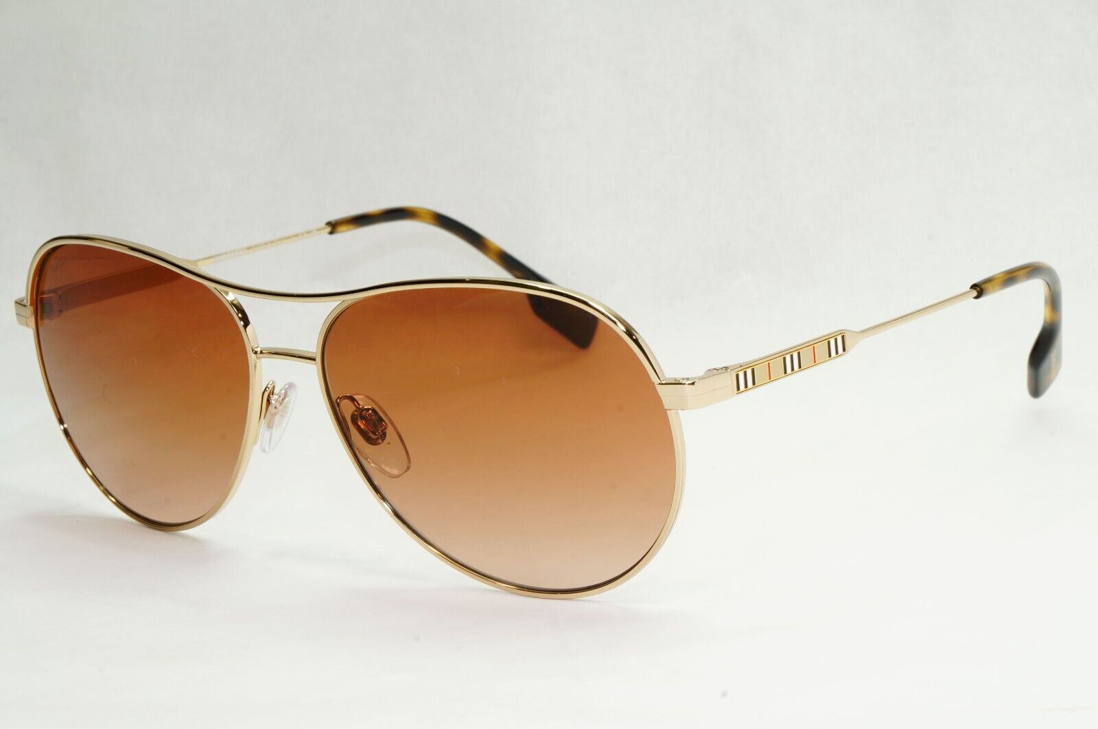 Burberry Sunglasses Gold Pilot Tara Metal Brown Gradient BE 3122 1109/13 59mm