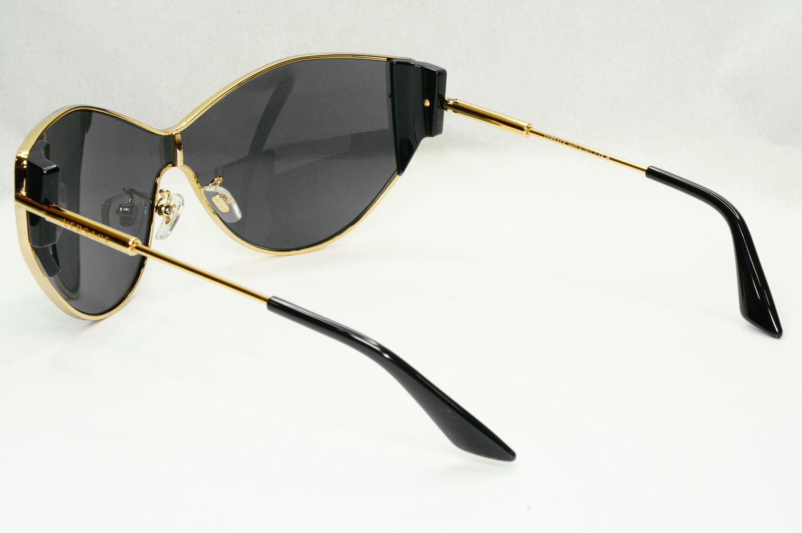 Versace Sunglasses Black Shield Gold Medusa Visor MOD 2239 1002/87