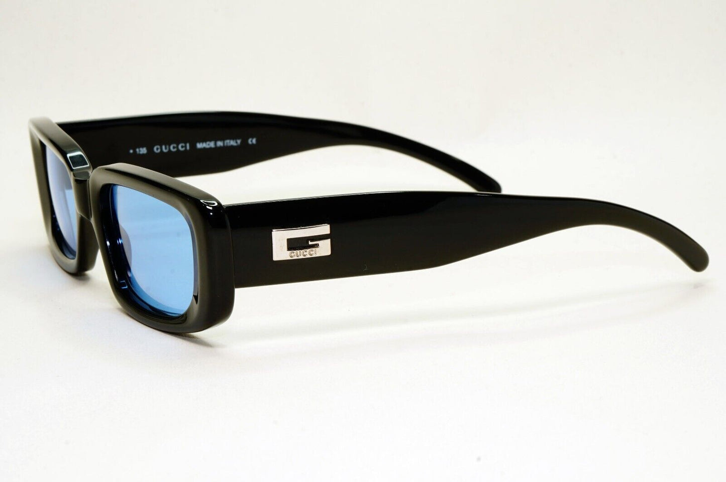Gucci Sunglasses 1996 Vintage Black Blue Square GG 2409/N/S 807 49mm 141024