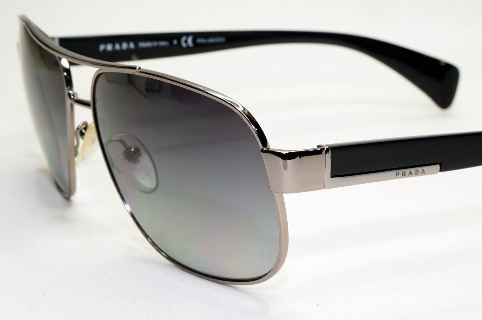 Prada Sunglasses Polarised Gunmetal Black Grey PR52PS SPR 52P 5AV-5W1 061024