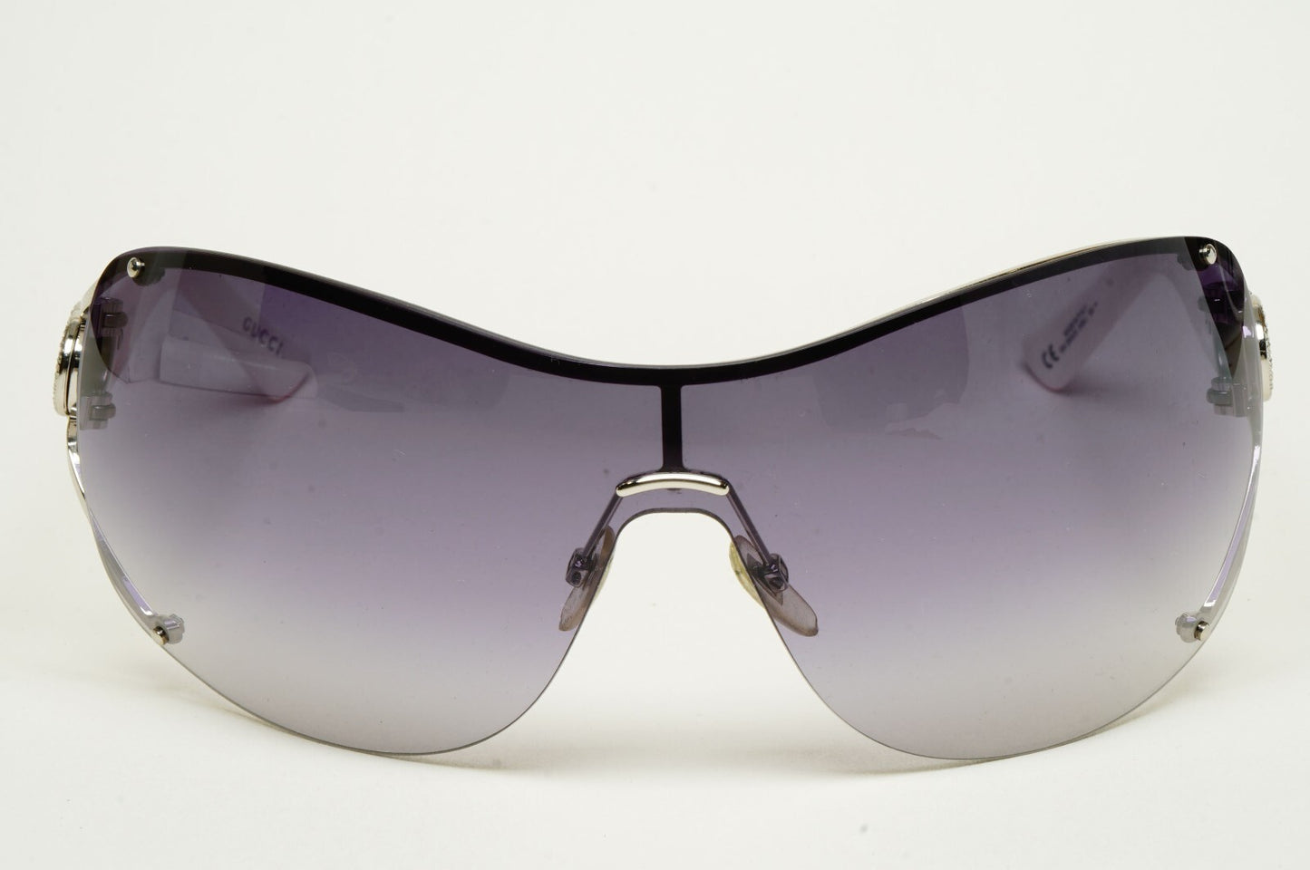 Gucci Sunglasses 2006 Vintage Shield Wrap Grey White GG 2808/S 010KJ 070325