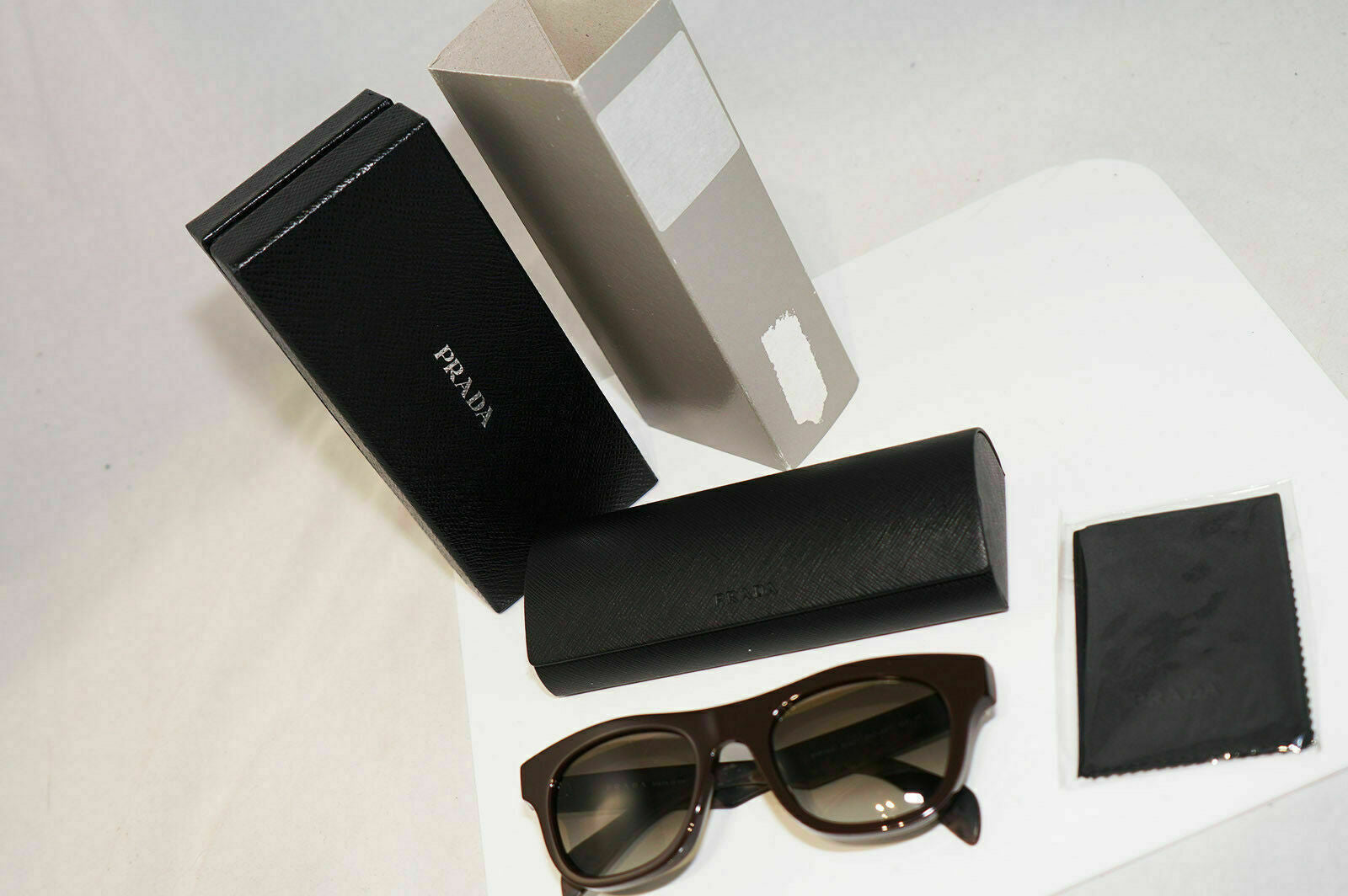 Authentic PRADA Womens Sunglasses Brown Square Marble SPR 04Q DHO-4M1 13011