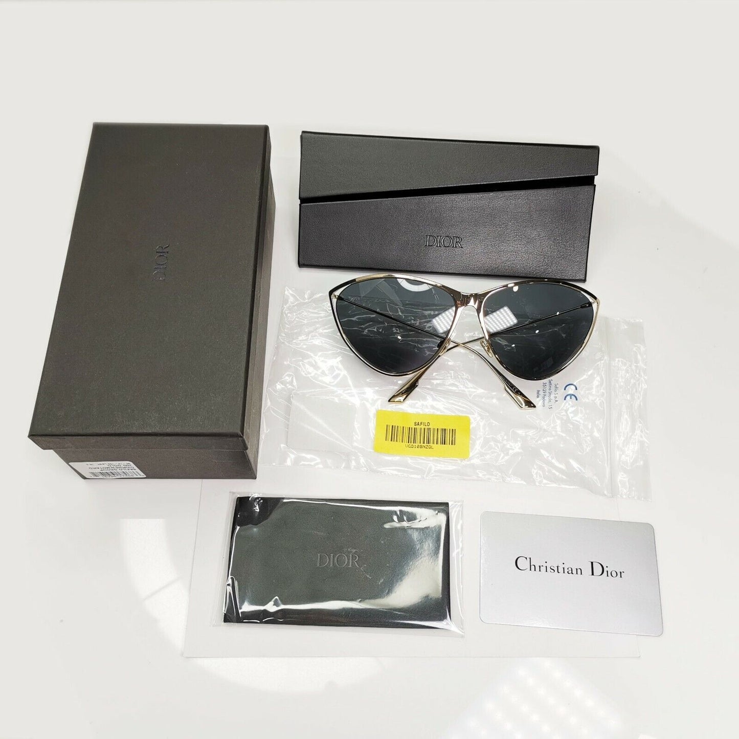 Dior Gold Black Sunglasses Metal Large Designer Womens Fashion New Motard J5GIR