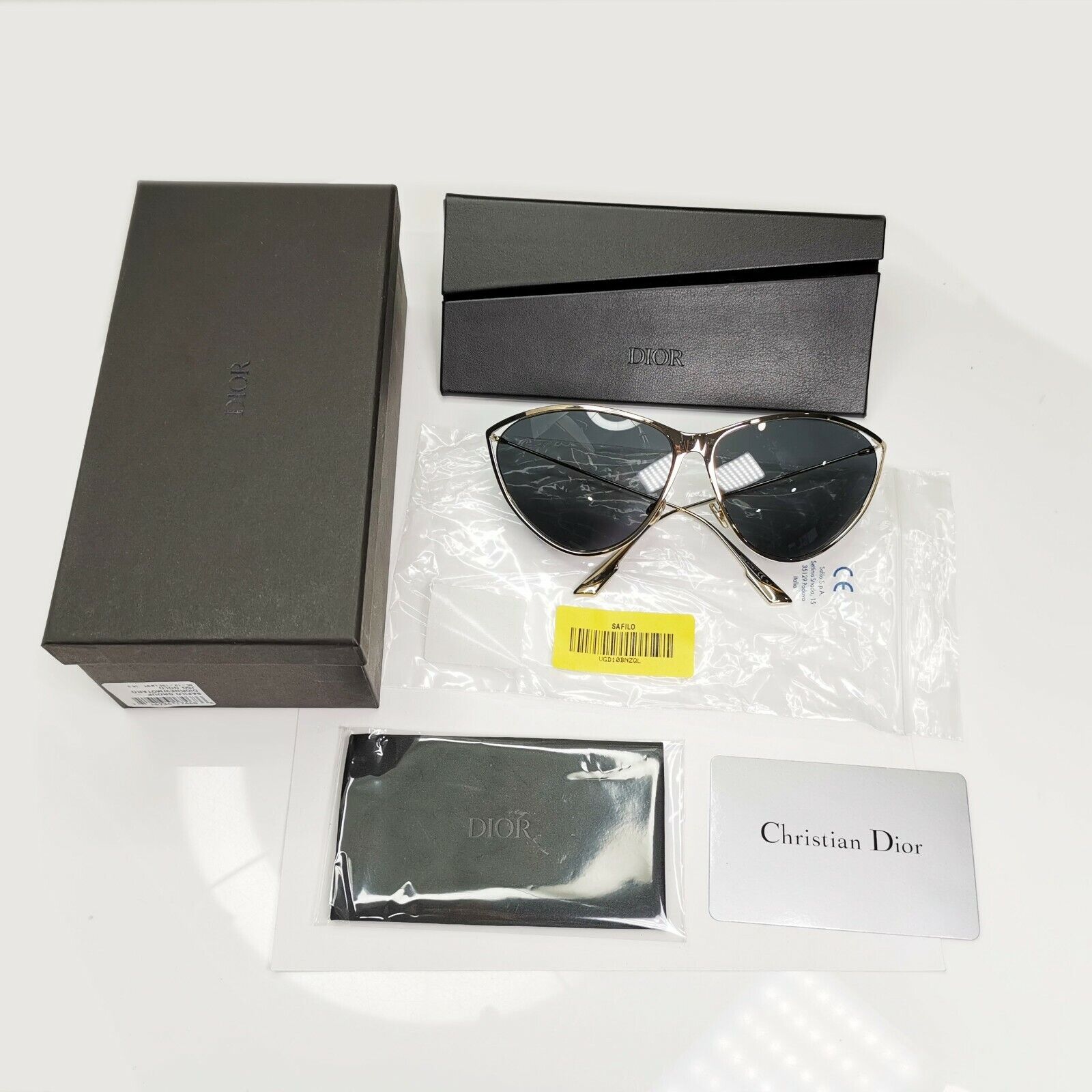Dior Gold Black Sunglasses Metal Large Designer Womens Fashion New Motard J5GIR