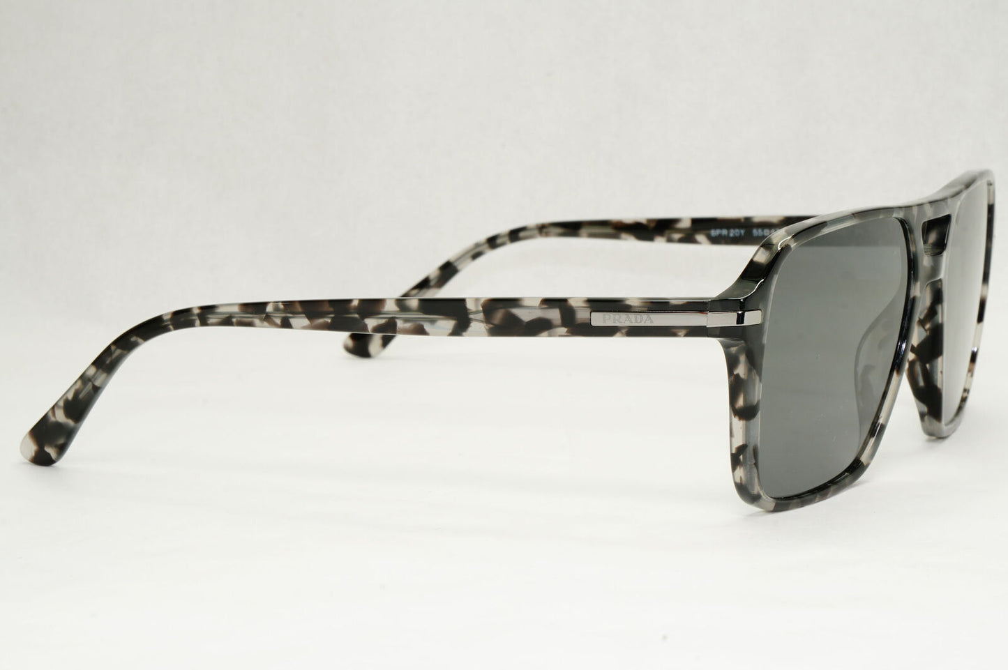 Prada Sunglasses Glass Lens Black Tortoise Navigator PR20YS SPR 20Y 19A-09C 55mm