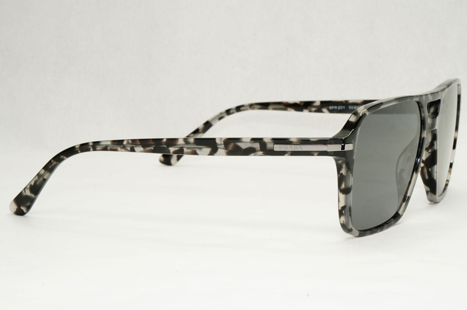 Prada Sunglasses Glass Lens Black Tortoise Navigator PR20YS SPR 20Y 19A-09C 55mm