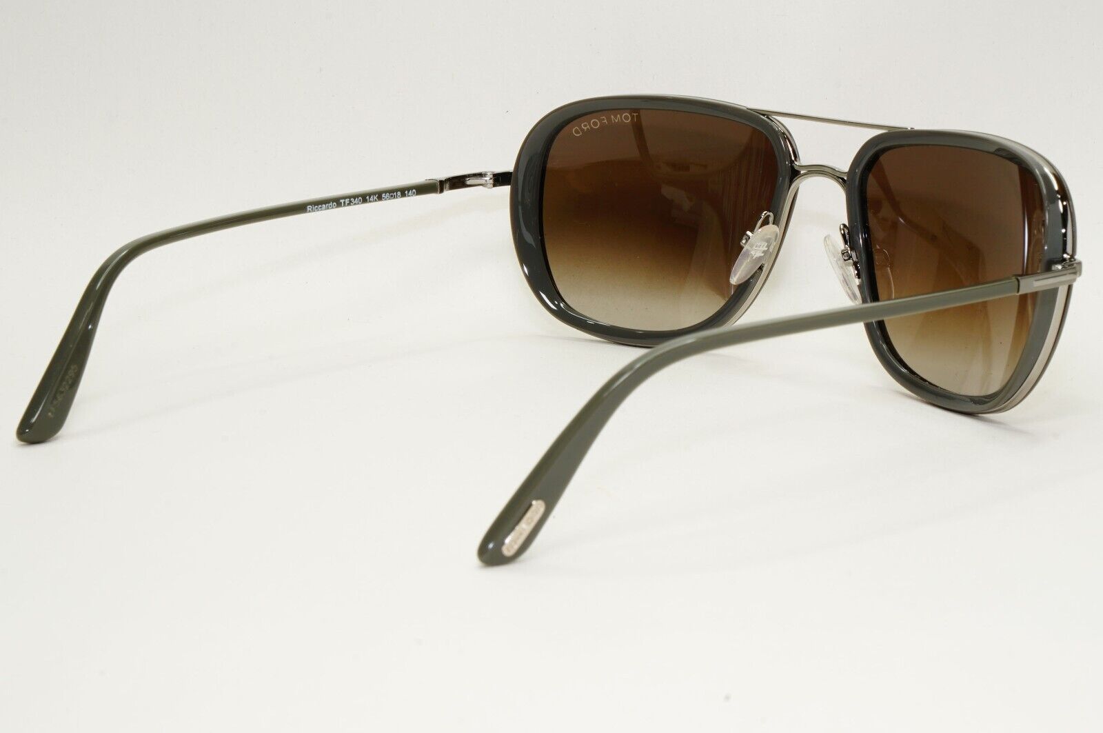 Tom Ford Sunglasses Riccardo Grey Brown Gradient Navigator TF 340 14K FT0340
