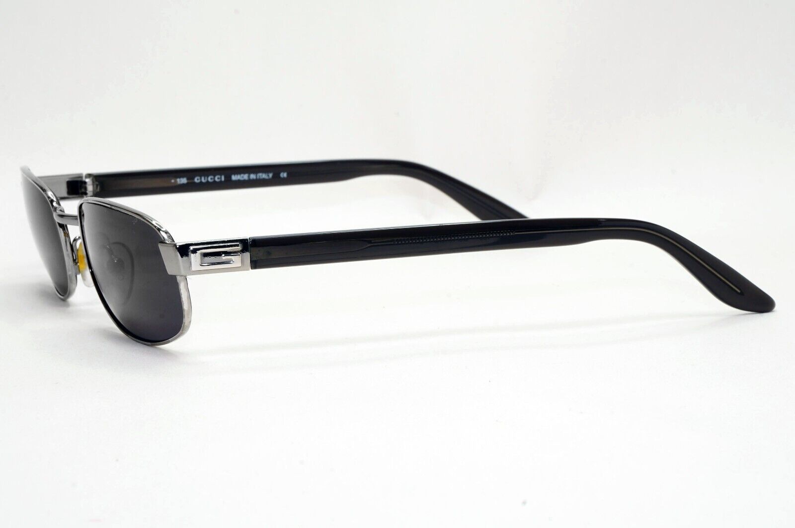 Gucci Sunglasses 1996 Vintage Black Silver Metal Rectangle GG 1639/S E4W 081124