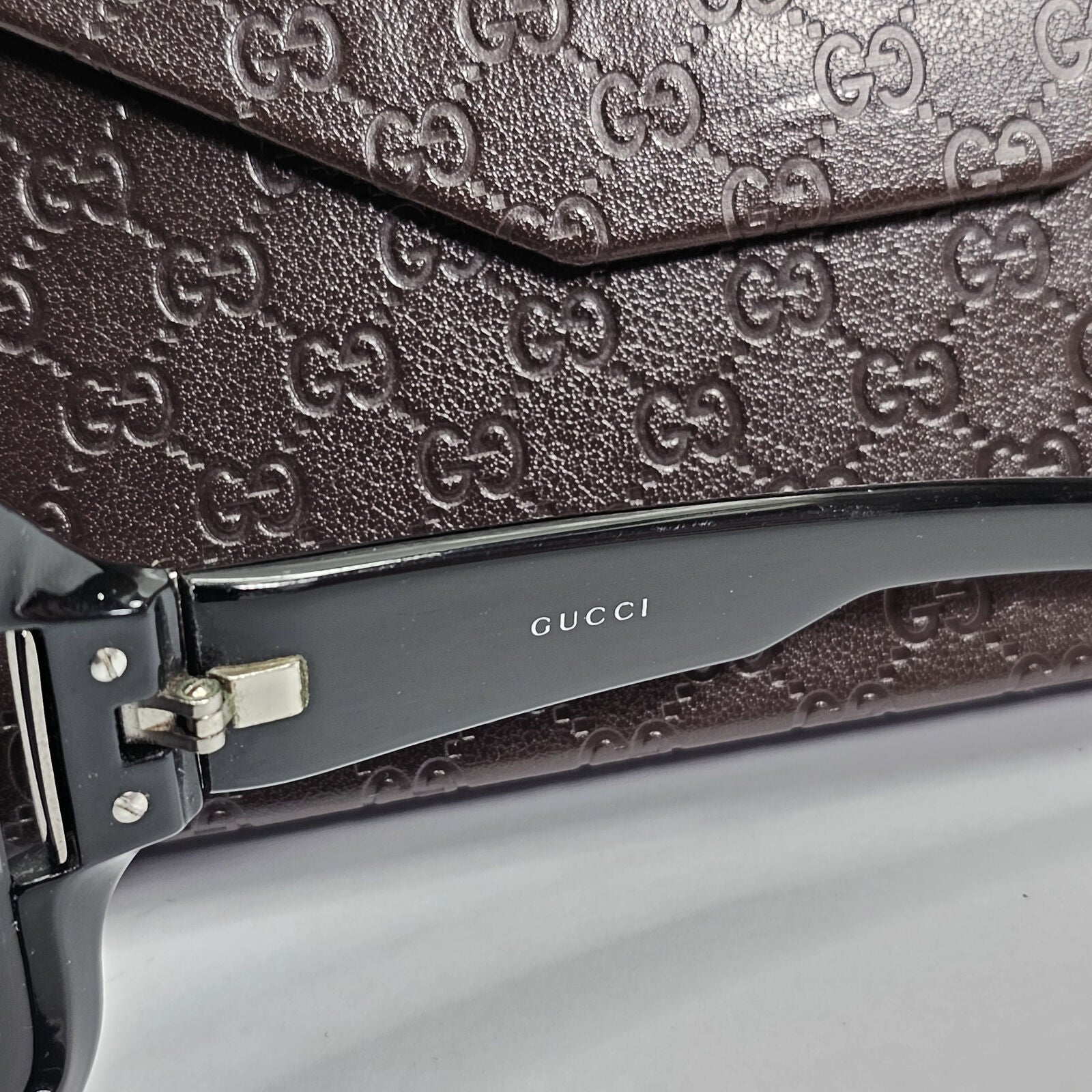 Gucci Sunglasses 2005 Monogram Black Oversized Wrap GG 1546/S BKKR7 180224