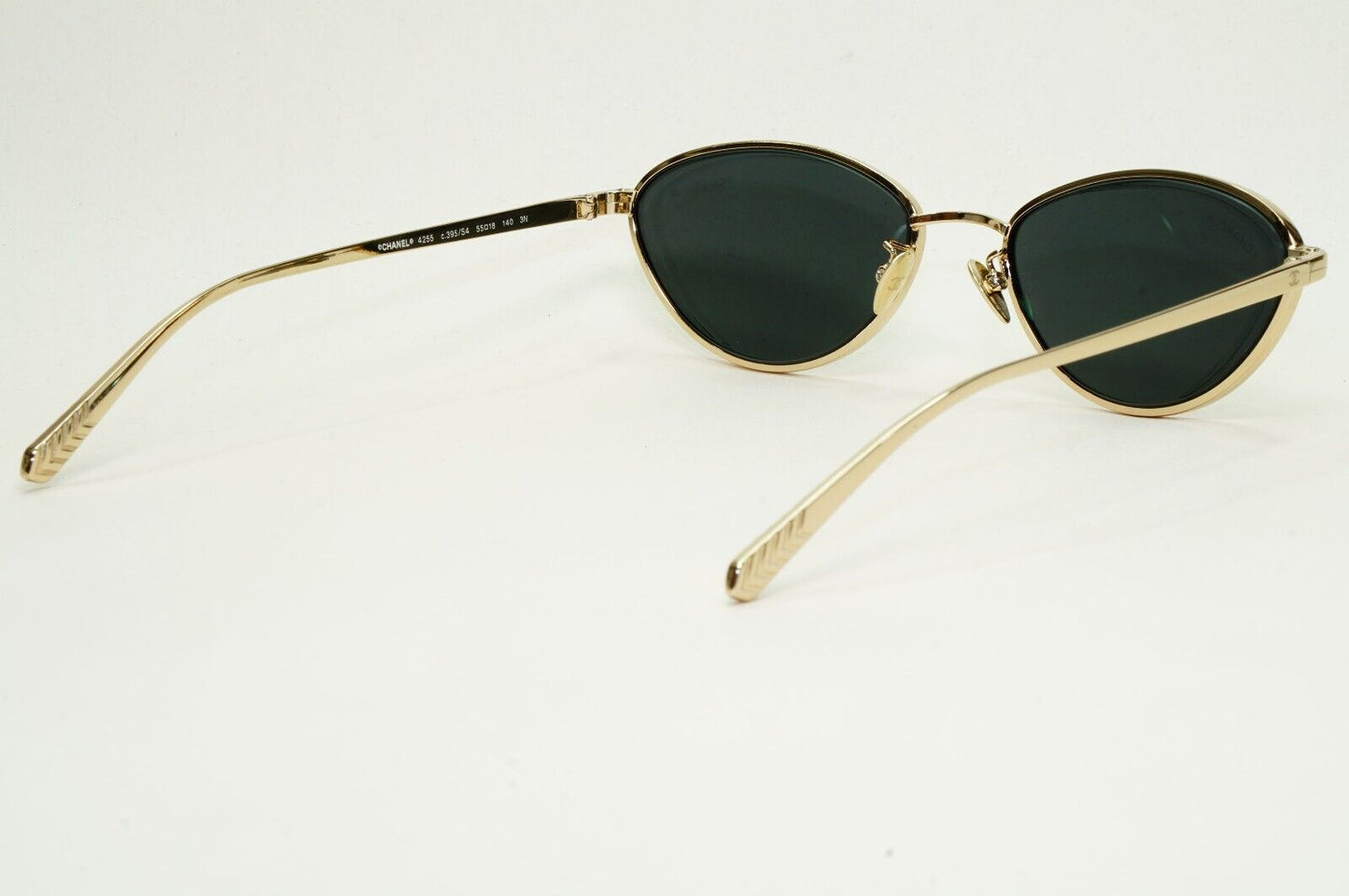 Chanel Sunglasses Gold Black Cat Eye Metal 4255 c.395/S4 55mm