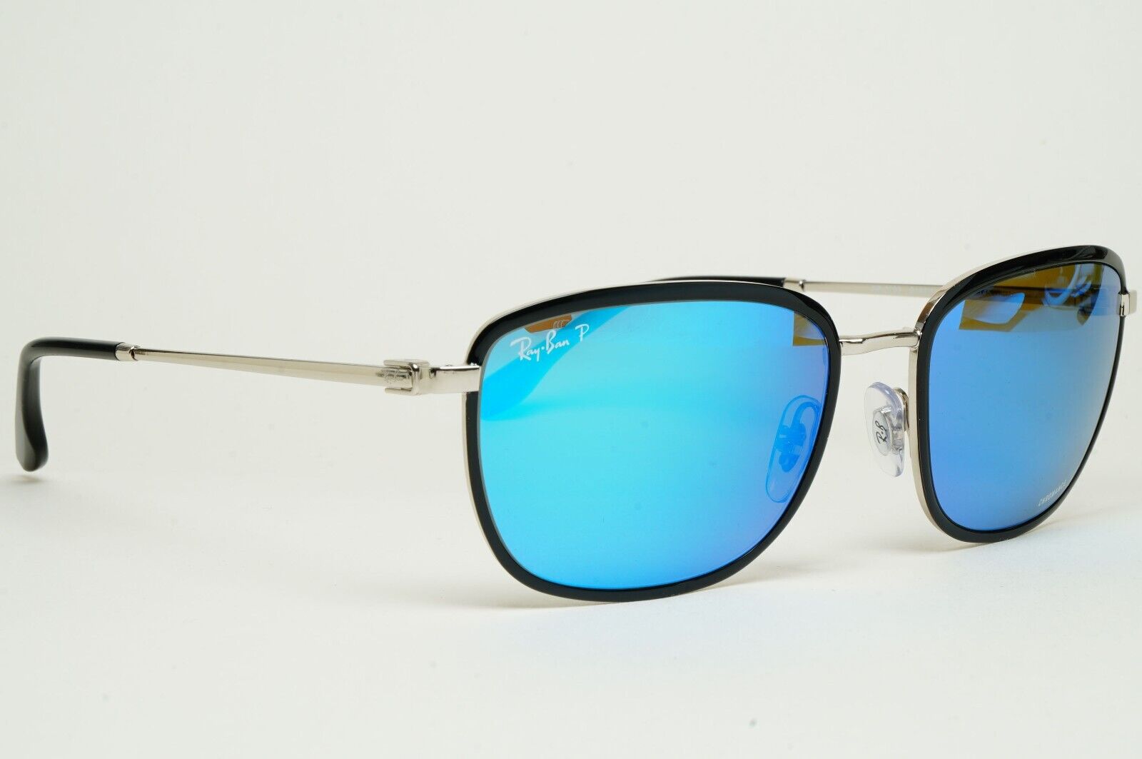 Ray-Ban Sunglasses Chromance Blue Mirror Polarized Black RB 3705 9144/4L 57mm