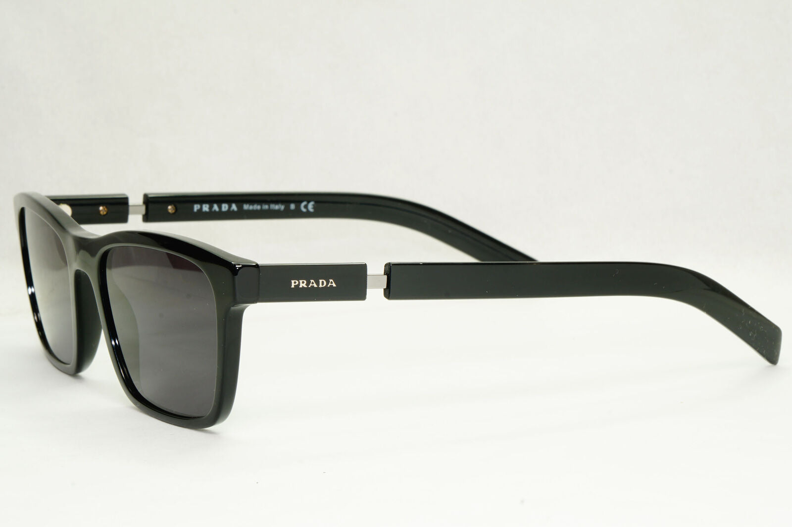 Prada Sunglasses Black Square Glossy Mens Fashion PR16XV VPR 16X 1AB-1O1 53mm
