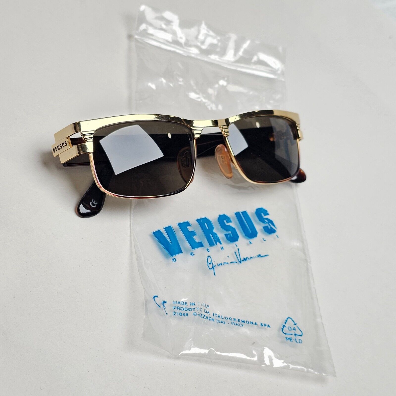 Versus Sunglasses 1996 by Gianni Versace Vintage Gold Green MOD F27 COL 36M