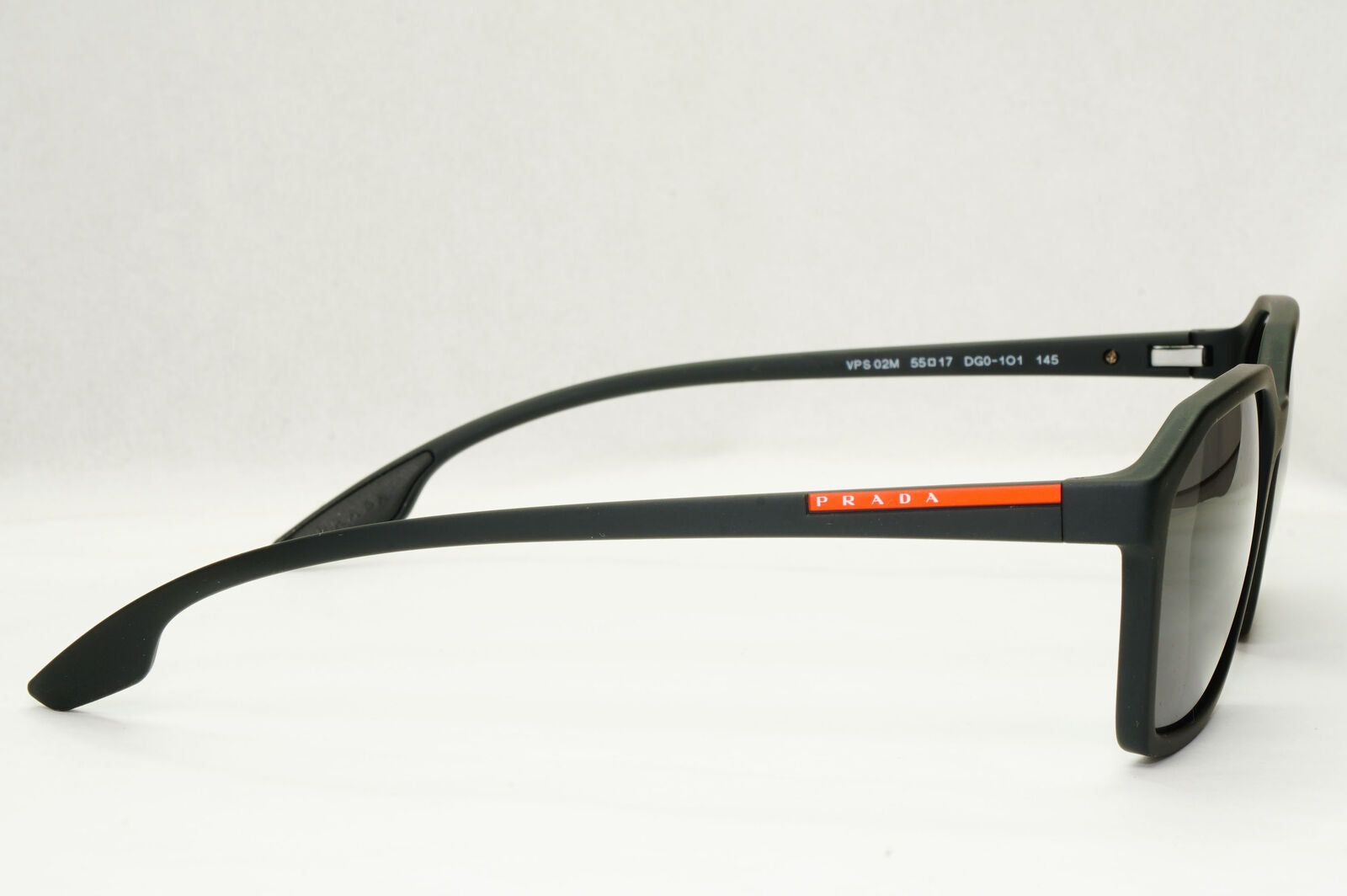 Prada Sunglasses Black Matte Square Angular PS02MV VPS 02M DG0-1O1 55mm