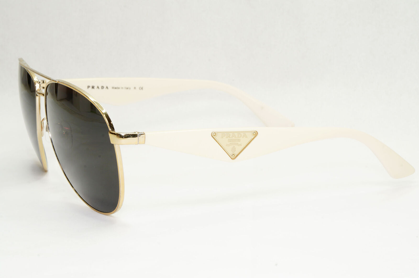 Prada Sunglasses Triangle Black White Pilot PR53QS SPR 53Q ZVN-0A6 60mm 151223