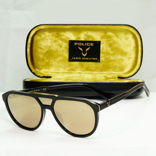 Police Lewis Hamilton F1 Sunglasses Black Gold Mirror Pilot 22 SPL C50 COL BLKG