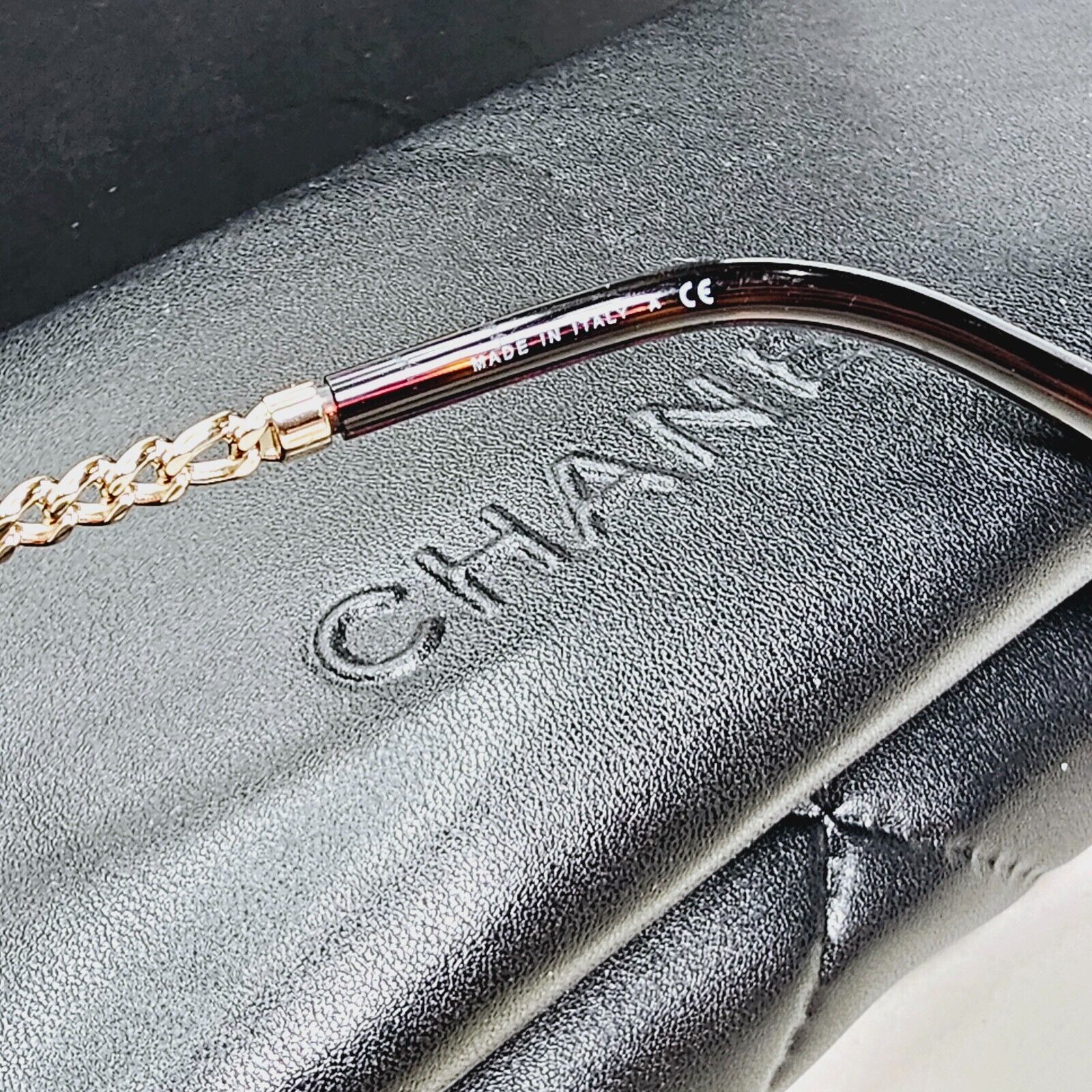 Chanel Sunglasses Chain Gold Brown Round Rimless 4245 c.395/3 311024