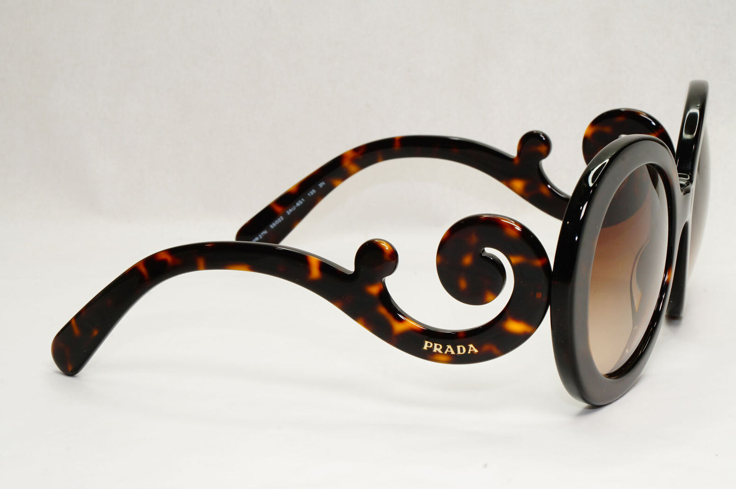 Prada Sunglasses Baroque Swirl Round Brown Tortoise PR27NS SPR 27N 2AU6S1 270124