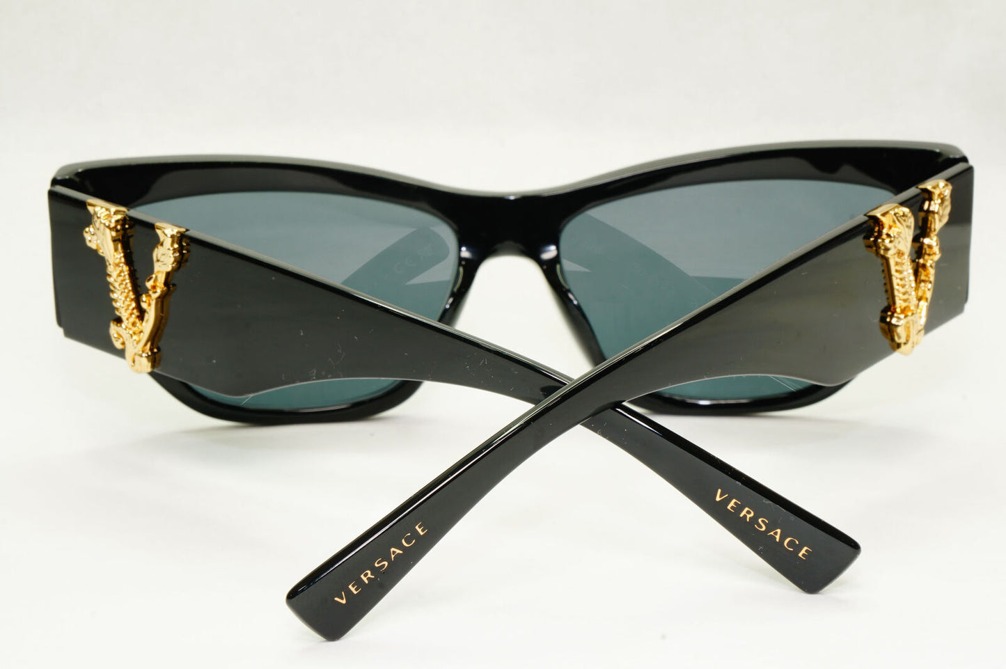 Versace Sunglasses Black Gold V Grey Square MOD VE 4383-F GB1/87 56mm