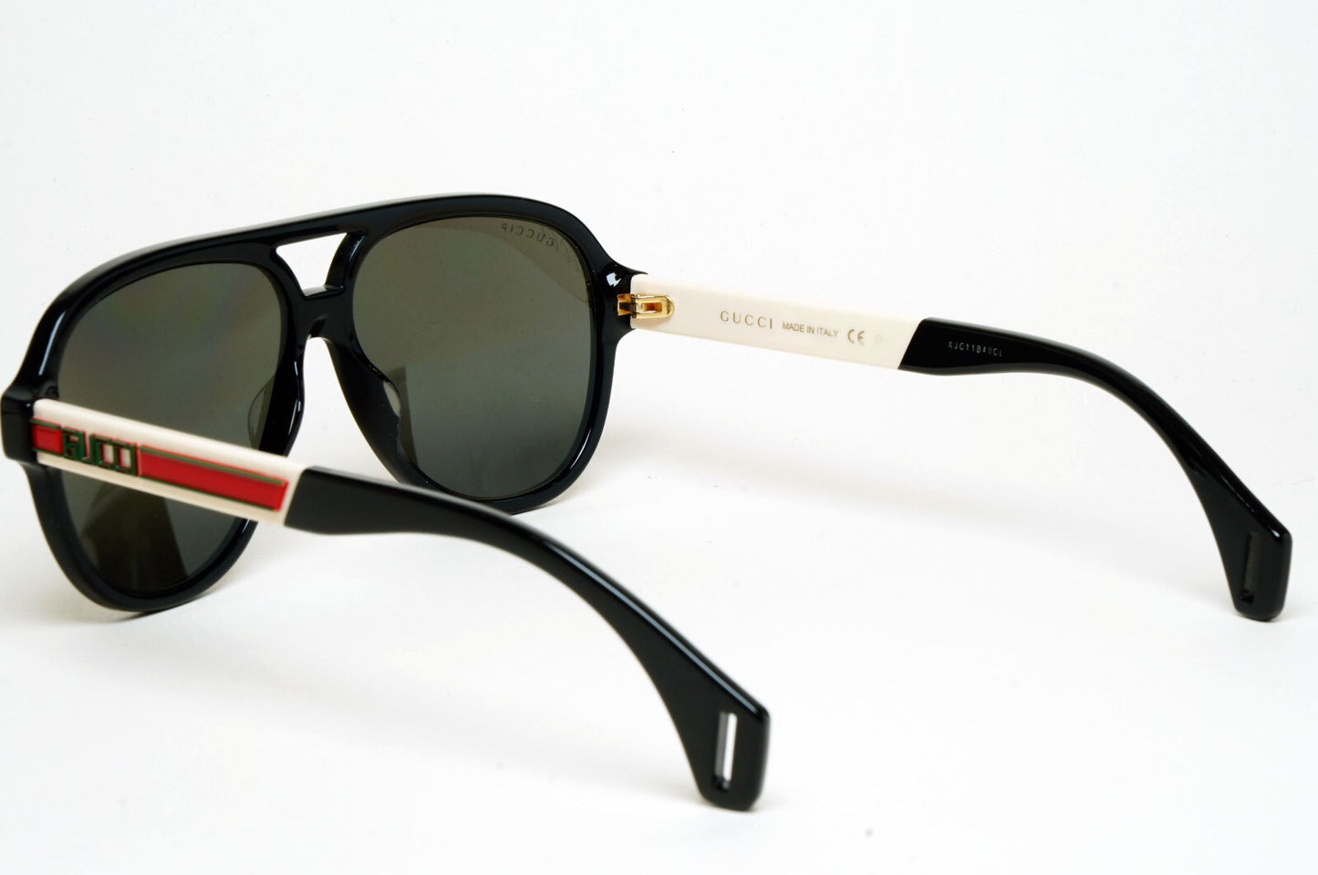 Gucci Sunglasses 2019 Black Polarised Pilot White Red GG 0463S 002 58mm 070325