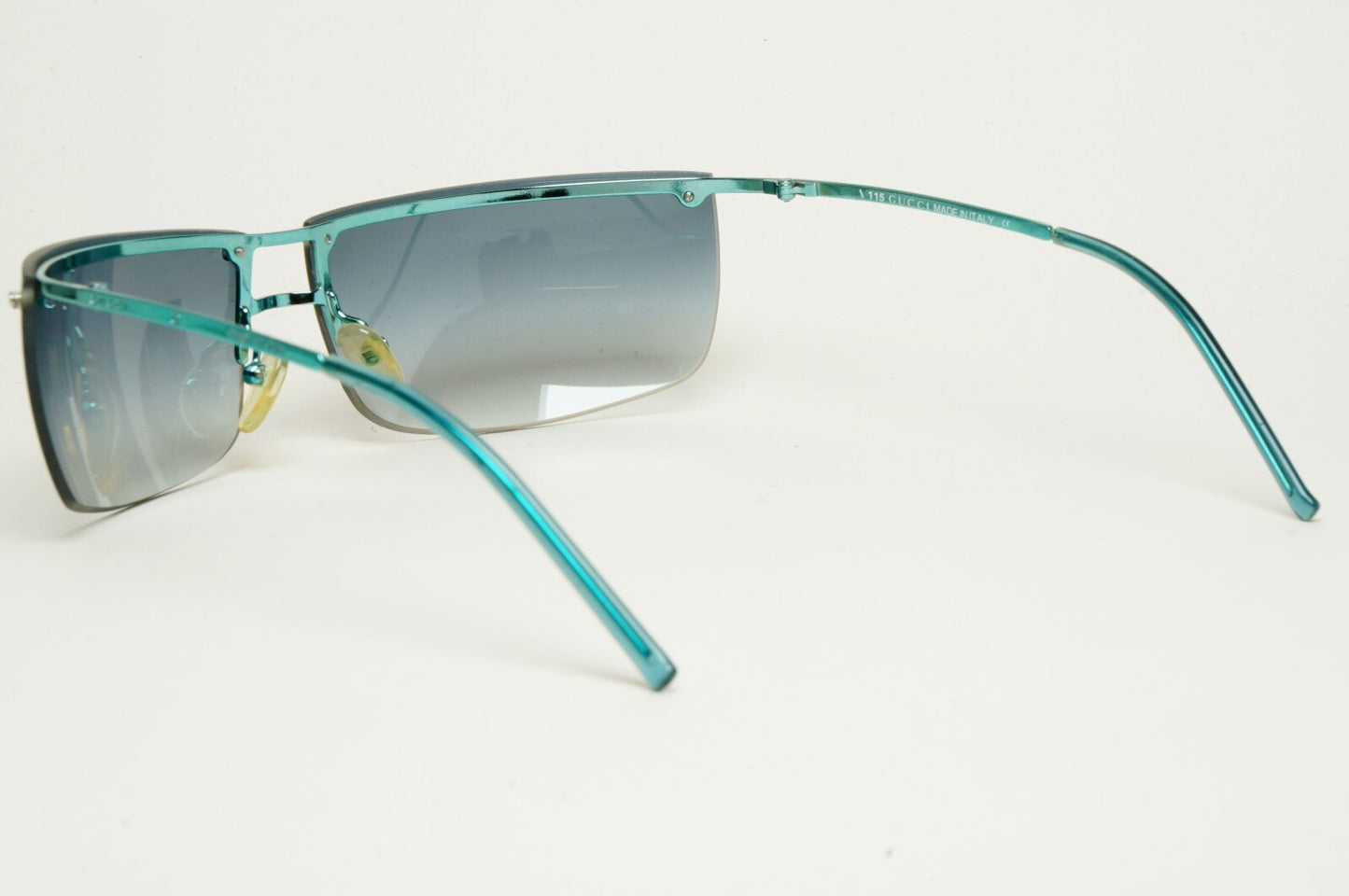 Gucci Sunglasses 2003 Vintage Wrap Teal Blue Rimless GG 2653/S 000BD 070325