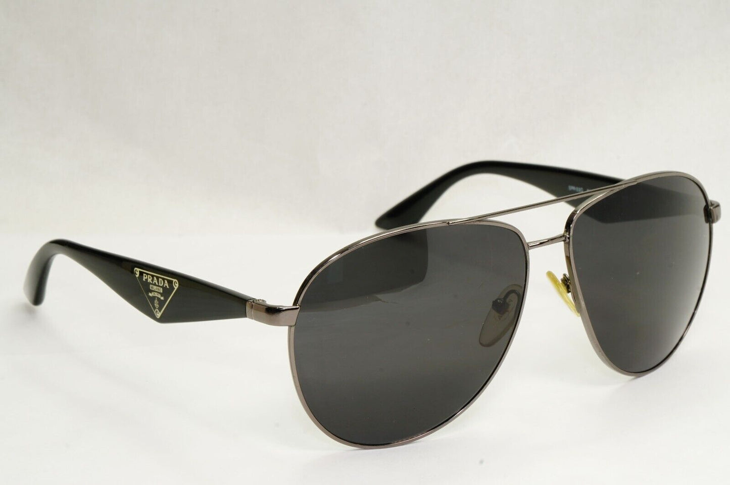 Prada Sunglasses Triangle Logo Pilot Gunmetal Black PR53QS SPR 53Q 5AV0A7 270324
