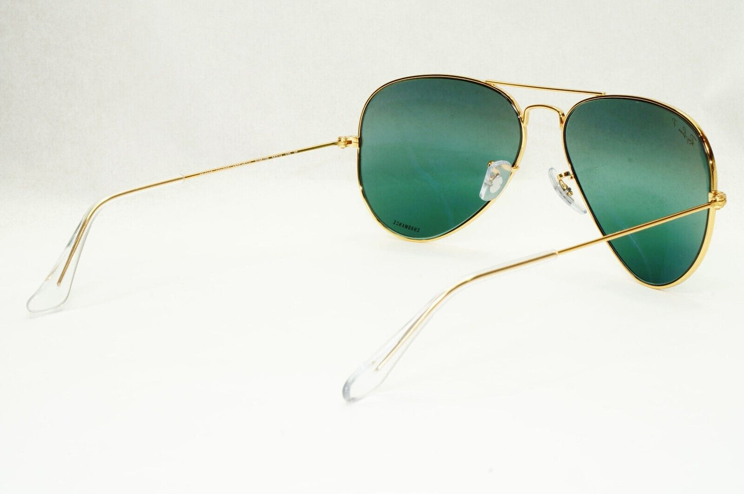 Ray-Ban Sunglasses Aviator Polarised Chromance Gold Green RB 3025 9196/G6 58mm