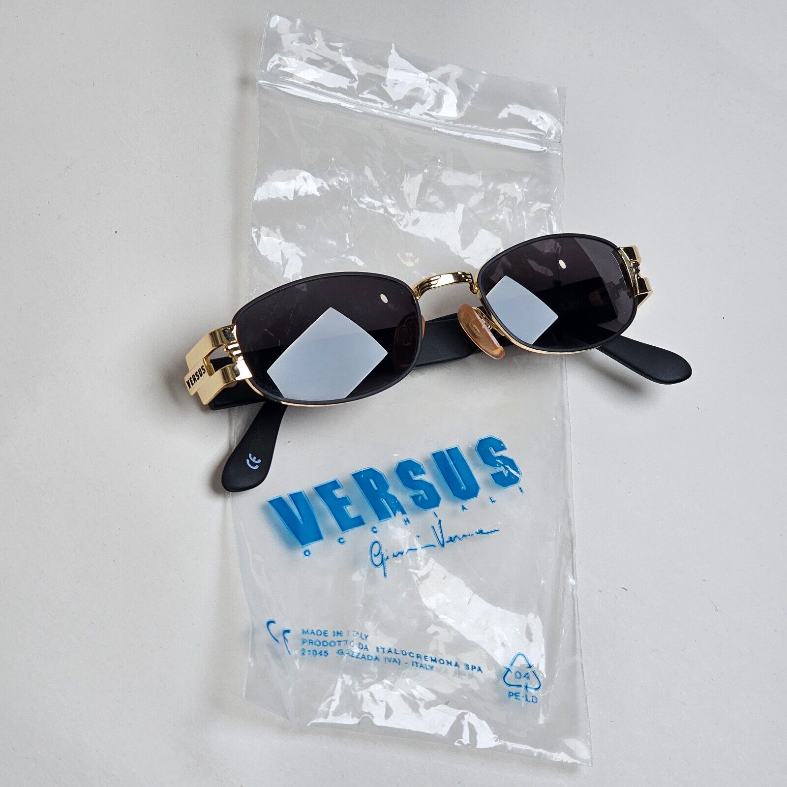 Versus Sunglasses 1996 by Gianni Versace Vintage Black Gold MOD F31 COL 39M