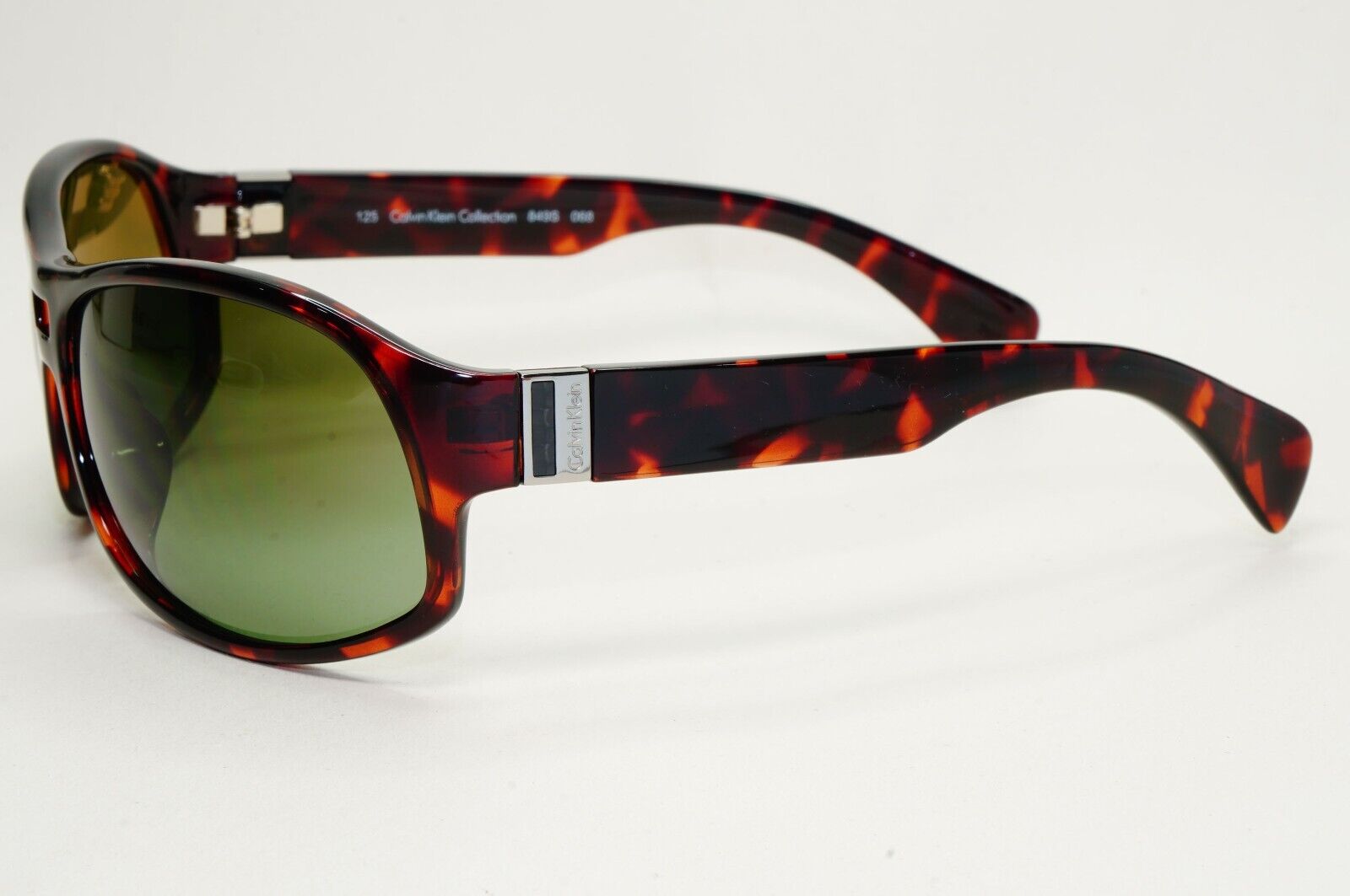 Calvin Klein Sunglasses 2005 Vintage Brown Tortoise Green Wrap 849S 068 121124