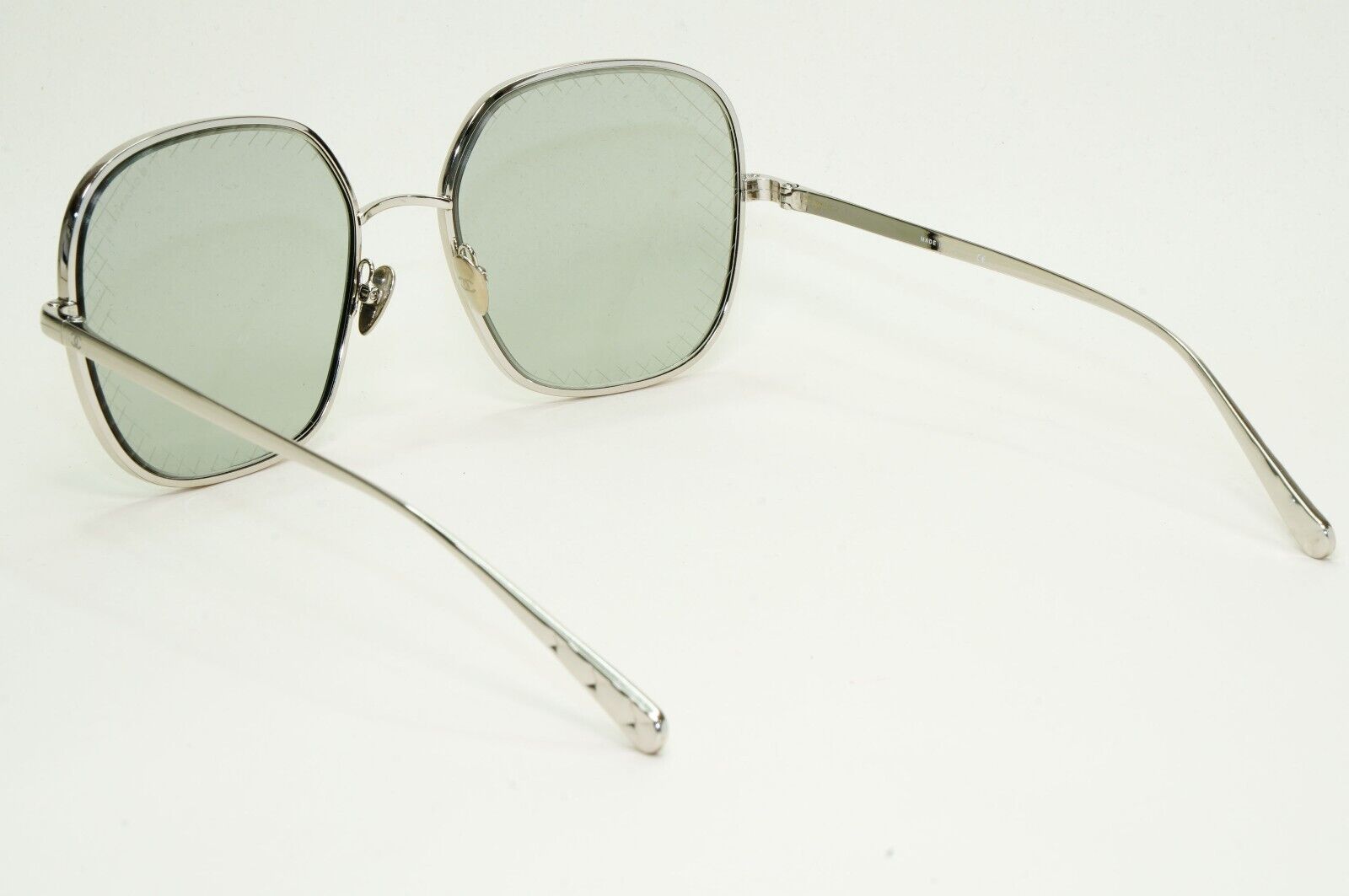 Chanel Sunglasses Silver Square Grey Metal Large 4252 c.124/87 57mm