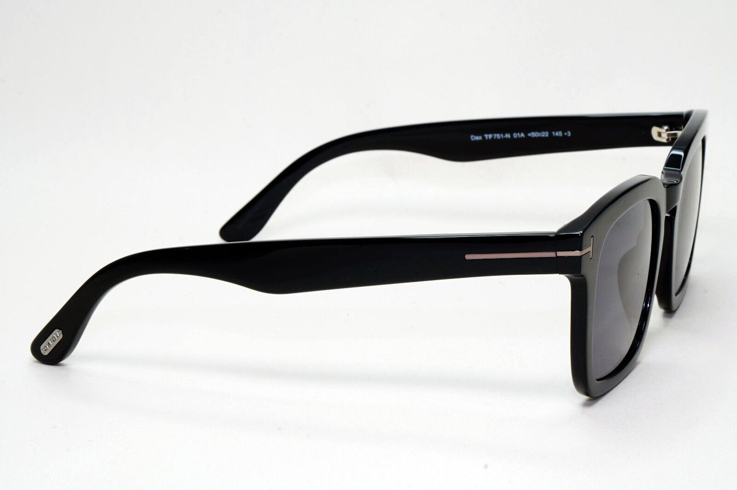 Tom Ford Sunglasses Dax Black Glossy Square Grey TF 751-N FT0751-N 01A 50mm