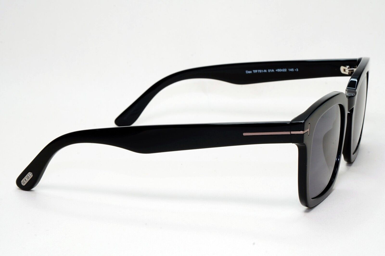 Tom Ford Sunglasses Dax Black Glossy Square Grey TF 751-N FT0751-N 01A 50mm