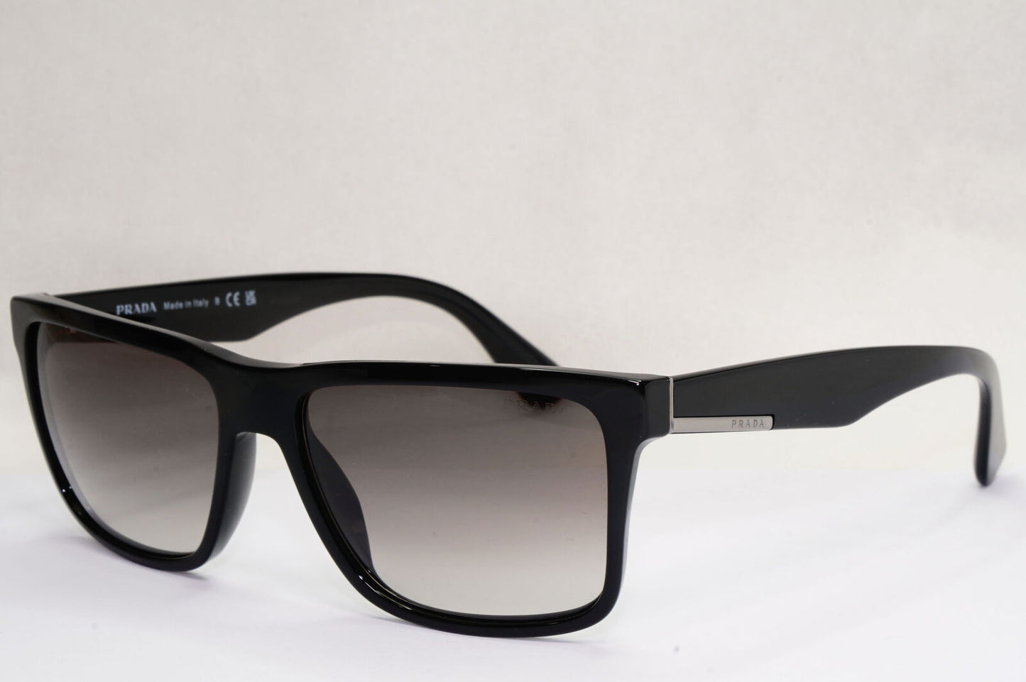 Prada Sunglasses Black Grey Gradient Square Glossy PR19SS SPR 19S 1AB-0A7 59mm