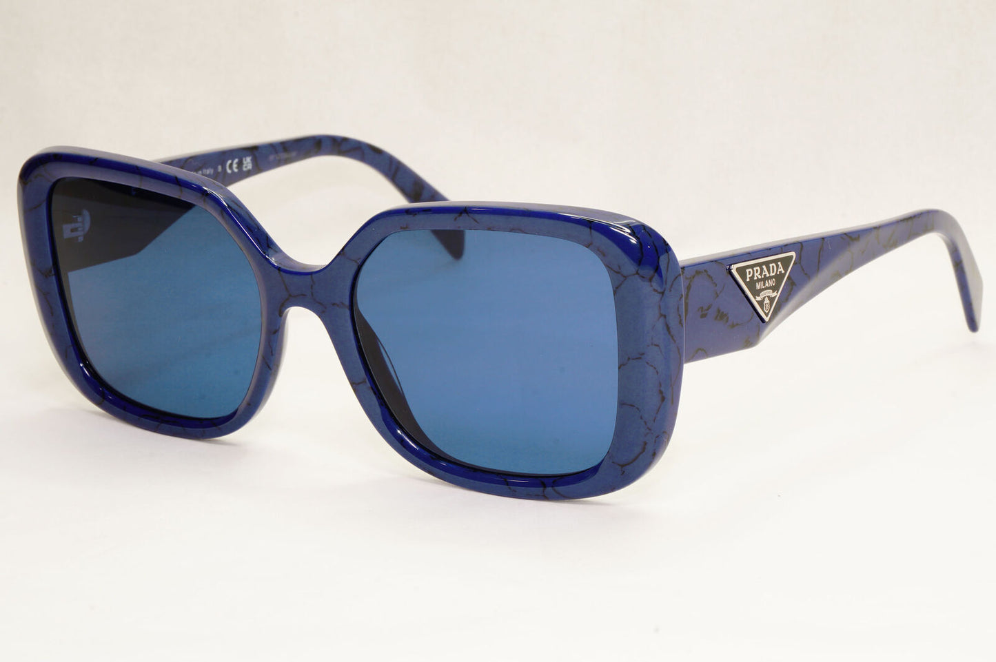 Prada Sunglasses Blue Triangle Symbole Marble Square PR10ZV VPR 10Z 18D-1O1 53mm