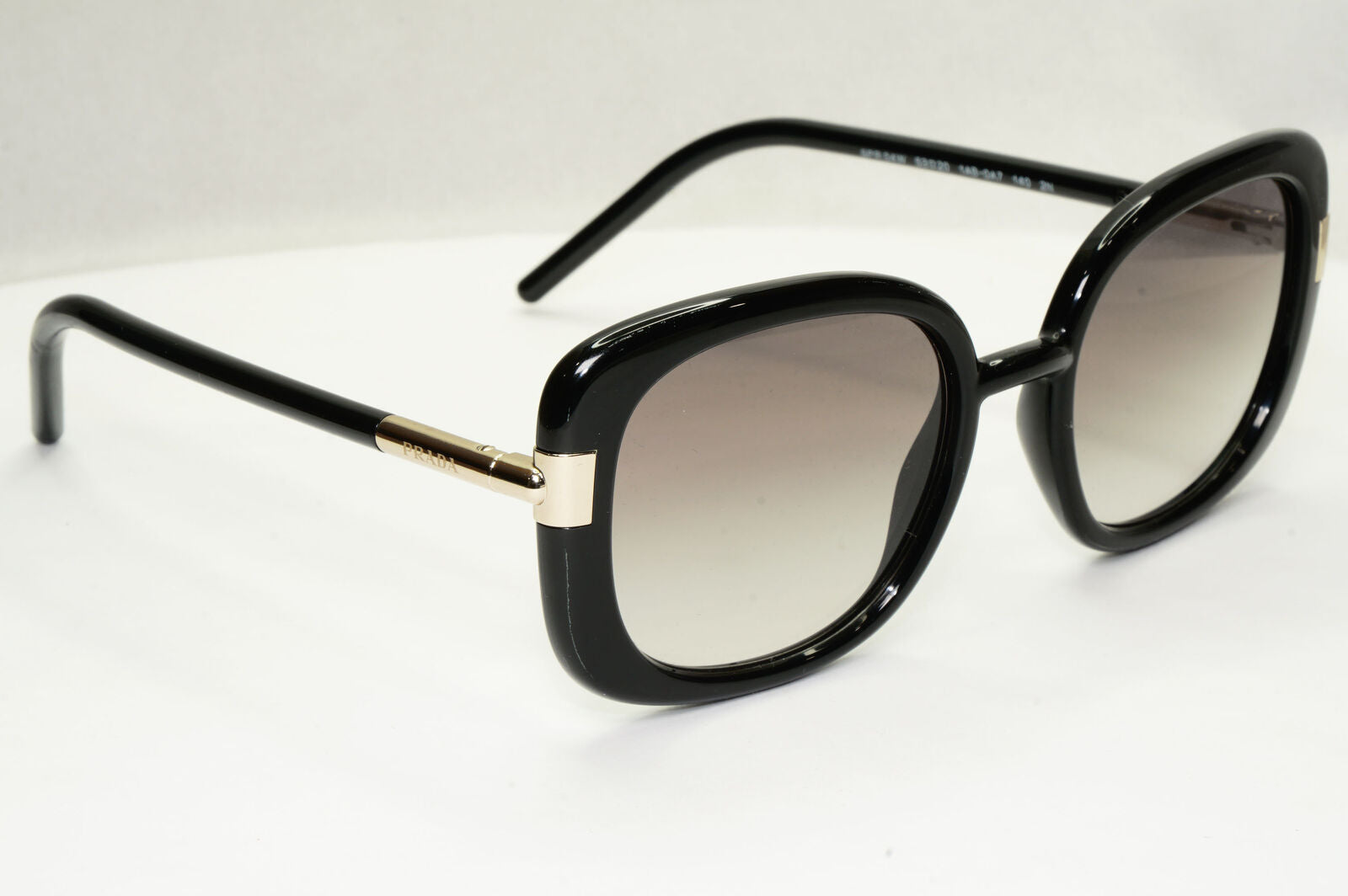 Prada Sunglasses Black Gold Square Grey Gradient 53mm PR04WS SPR 04W 1AB-0A7