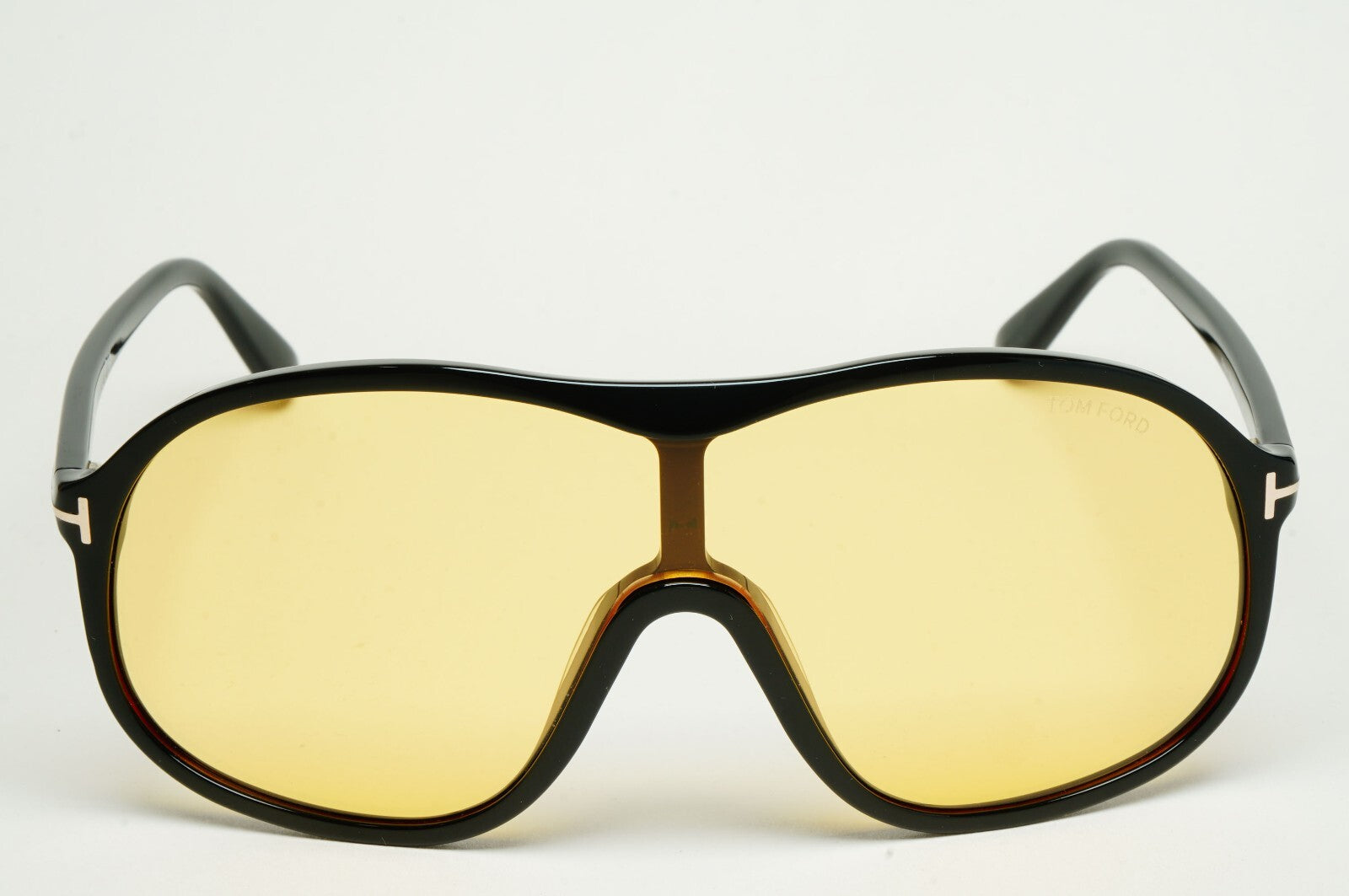 Tom Ford Sunglasses Drew Black Yellow Shield Visor Large FT0964 TF 964 01E [a]